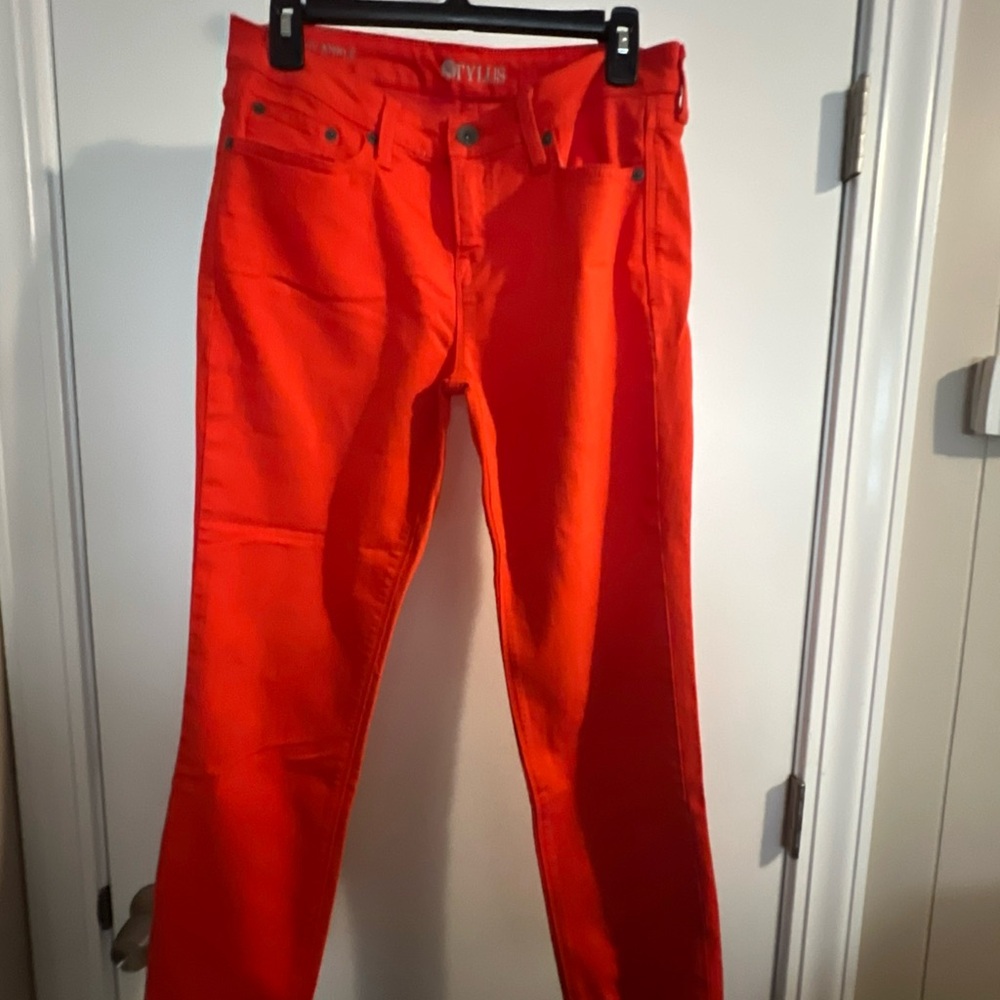STYLUS Women's Skinny Jeans - Vibrant Orange skinny ankle 30/10